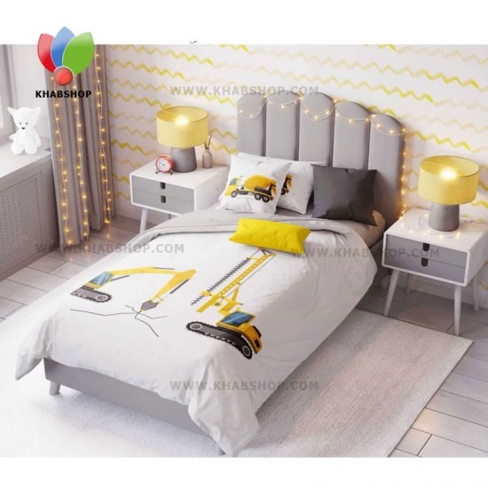  روتختی کودکانه مدل ماشین‌آلات ساختمانی