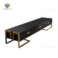 میز تلویزیون استیل طلایی مدل  کاترینا180 سانت