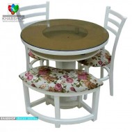 میز ناهار خوری 4 نفره با 2 صندلی و 1 نیمکت T149B 
