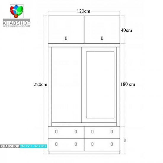 کمد جالباسی آینه دار کد JB338
