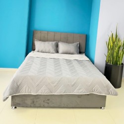 ست باکس و تاج یکنفره برلین همراه تشک طبی فنری یکنفره رویال با هدیه یک عدد بالش و روتختی