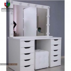 ست میز آرایش با آینه چراغ دار 9 ست میز آرایش با آینه چراغ دار 9